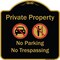 Signmission Designer Series-Private Property No Parking Or Trespassing With Symbols, 18" x 18", BG-1818-9916 A-DES-BG-1818-9916 - alternate 1